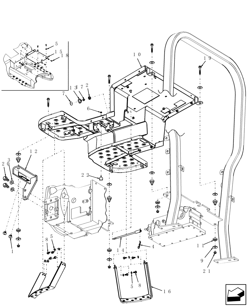 Схема запчастей Case IH DX45 - (10.03) - PLATFORM (10) - OPERATORS PLATFORM/CAB