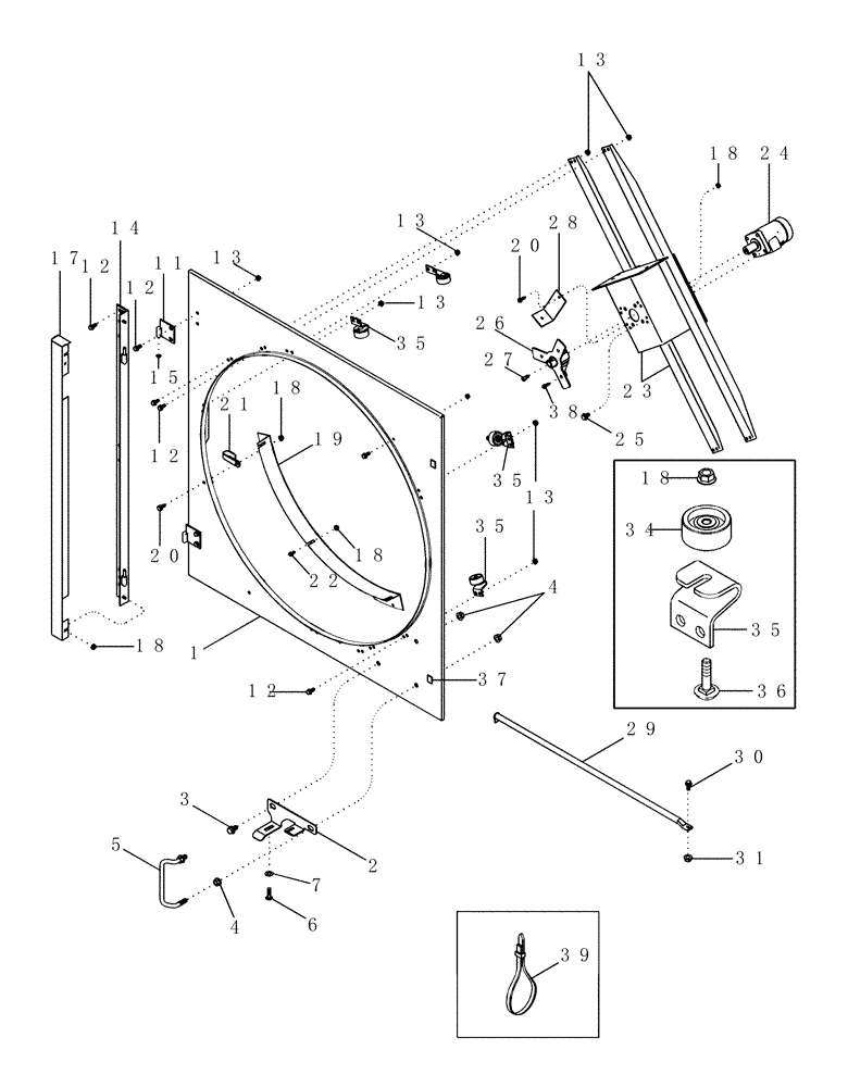 Схема запчастей Case IH 2388 - (02-08) - PLASTIC DOOR ASSY - ROTARY AIR SCREEN (01) - ENGINE