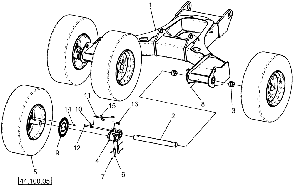 Схема запчастей Case IH 1260 - (39.105.03[04]) - FRAME - CARRIER, WITH STANDARD 8B HUB AND TIRES 20" (39) - FRAMES AND BALLASTING