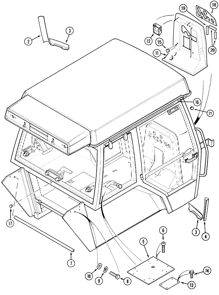 Схема запчастей Case IH 5120 - (9-060) - CAB AND CAB EXTERNAL TRIM (09) - CHASSIS/ATTACHMENTS
