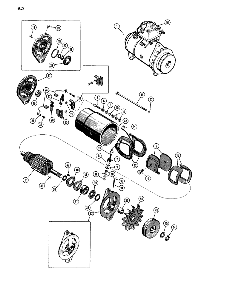 Схема запчастей Case IH A284 - (62) - A33983 GENERATOR 