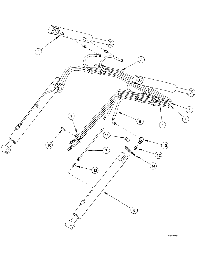 Схема запчастей Case IH L650 - (8-02) - HYDRAULICS - LOADER FRAME (08) - HYDRAULICS