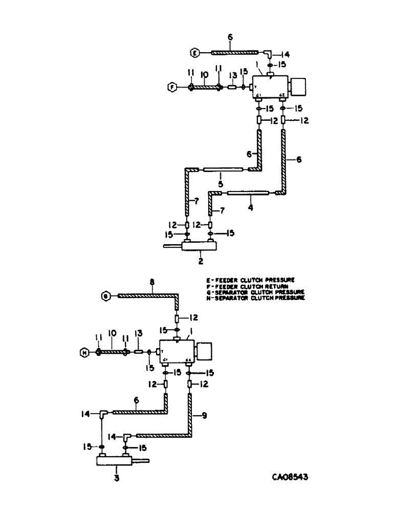 Схема запчастей Case IH 1420 - (10-11) - HYDRAULICS, FEEDER AND SEPARATOR CLUTCH CYLINDER DIAGRAM (07) - HYDRAULICS