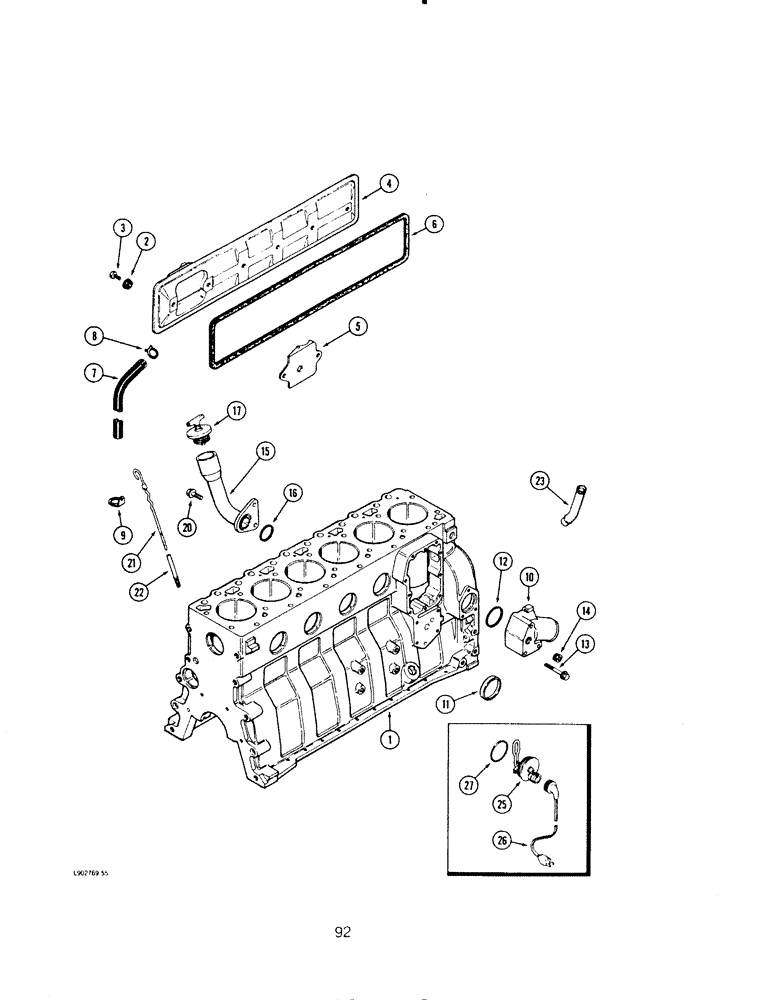Схема запчастей Case IH 6590 - (092) - ENGINE ASSEMBLY, 6-590, 6T-590 AND 6TA-590 ENGINE 