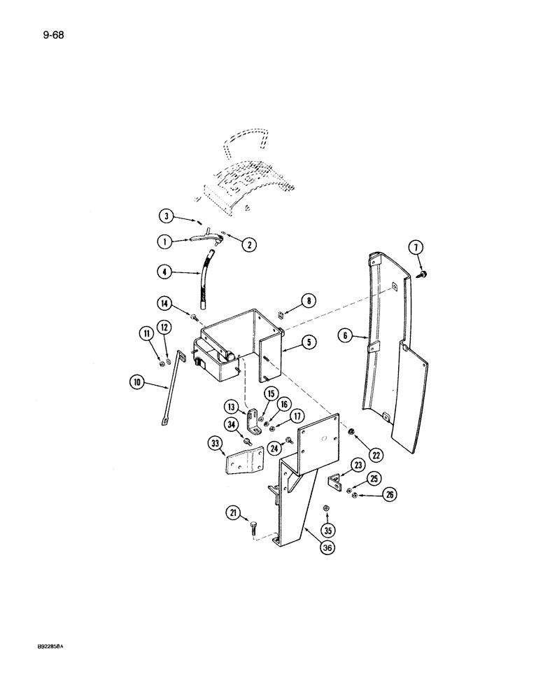 Схема запчастей Case IH 7130 - (9-068) - FOUR POST ROPS, CONTROL CONSOLE, 96886C5 CREEPER SWITCH LEVER (09) - CHASSIS/ATTACHMENTS
