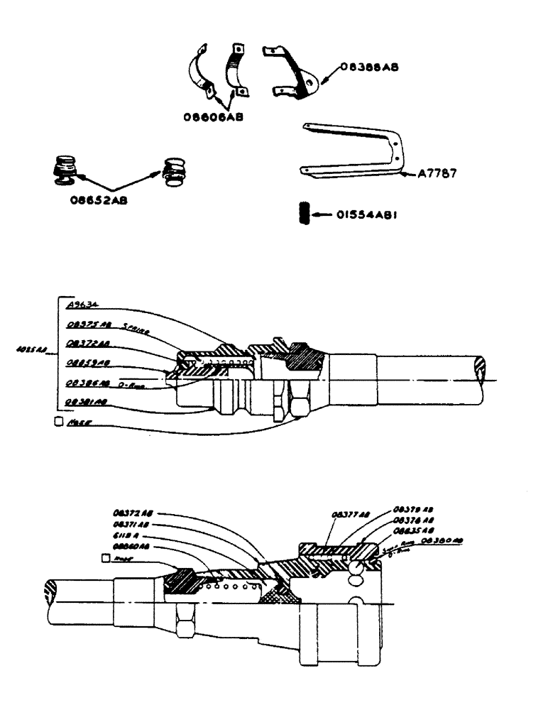 Схема запчастей Case IH 400-SERIES - (215) - BRACKET FOR BREAK-AWAY COUPLINGS (08) - HYDRAULICS