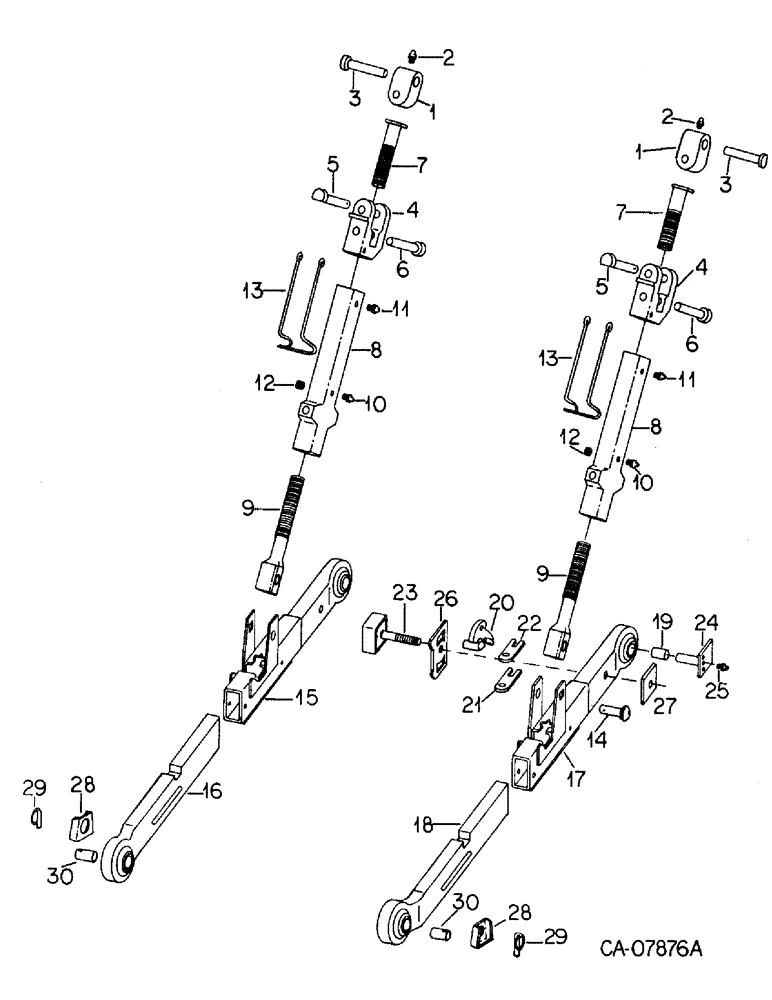 Схема запчастей Case IH 3688HC - (09-15) - FRAME, TELESCOPING LOWER LINKS, TRACTOR WITH CATEGORY III, THREE POINT HITCH (12) - FRAME