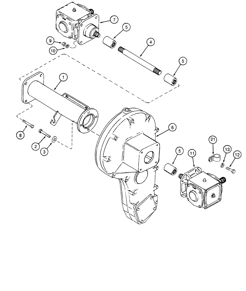 Схема запчастей Case IH CPX620 - (09A-03) - DRUM DRIVE - GEARBOX COUPLERS AND SUPPORT (13) - PICKING SYSTEM