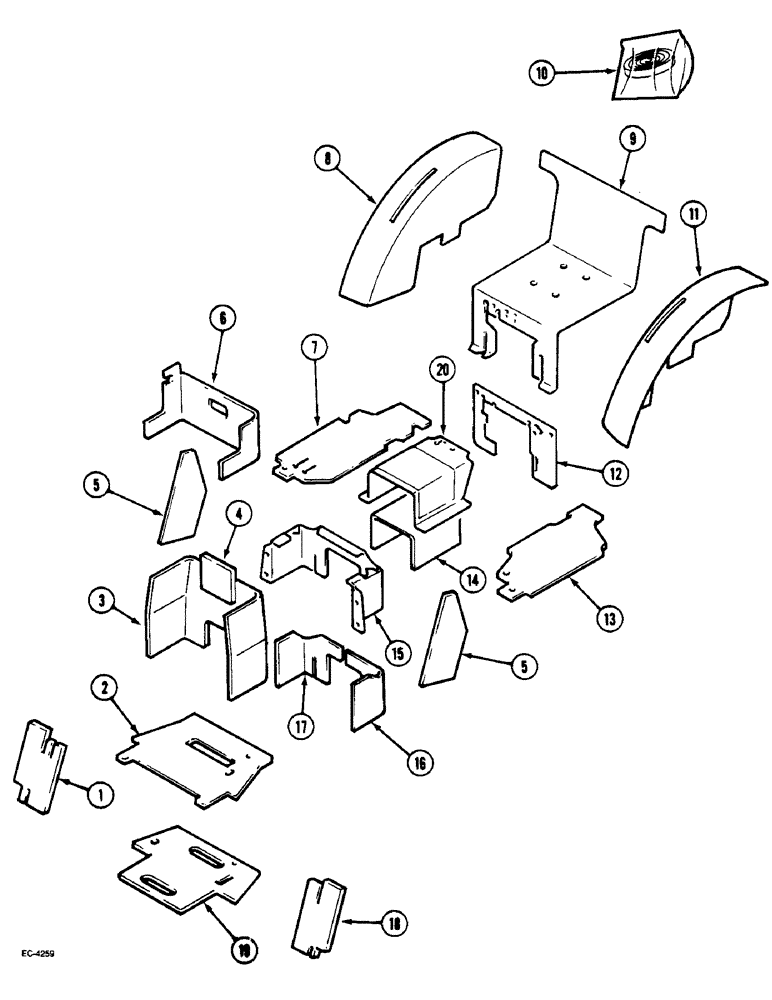 Схема запчастей Case IH 2150 - (9-046) - SOUND PACKAGE - OPERATORS CAB, 4 CYL,  NARROW DELUXE 92, VINYARD DELUXE 92 (09) - CHASSIS/ATTACHMENTS