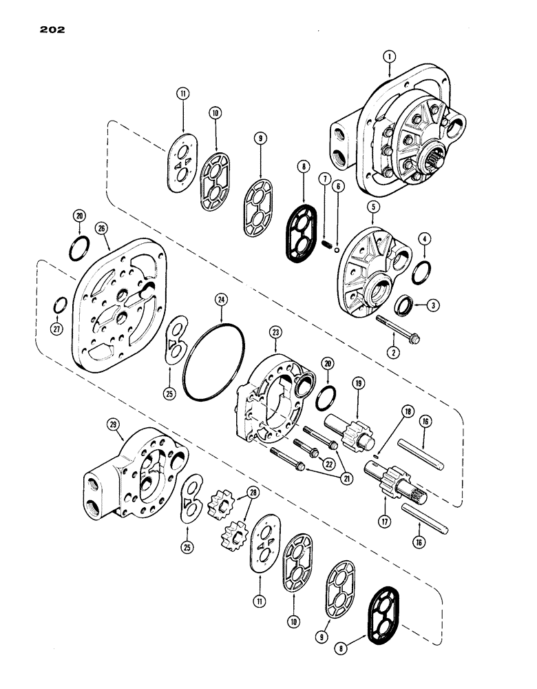 Схема запчастей Case IH 1070 - (202) - HYDRAULIC PUMP (08) - HYDRAULICS