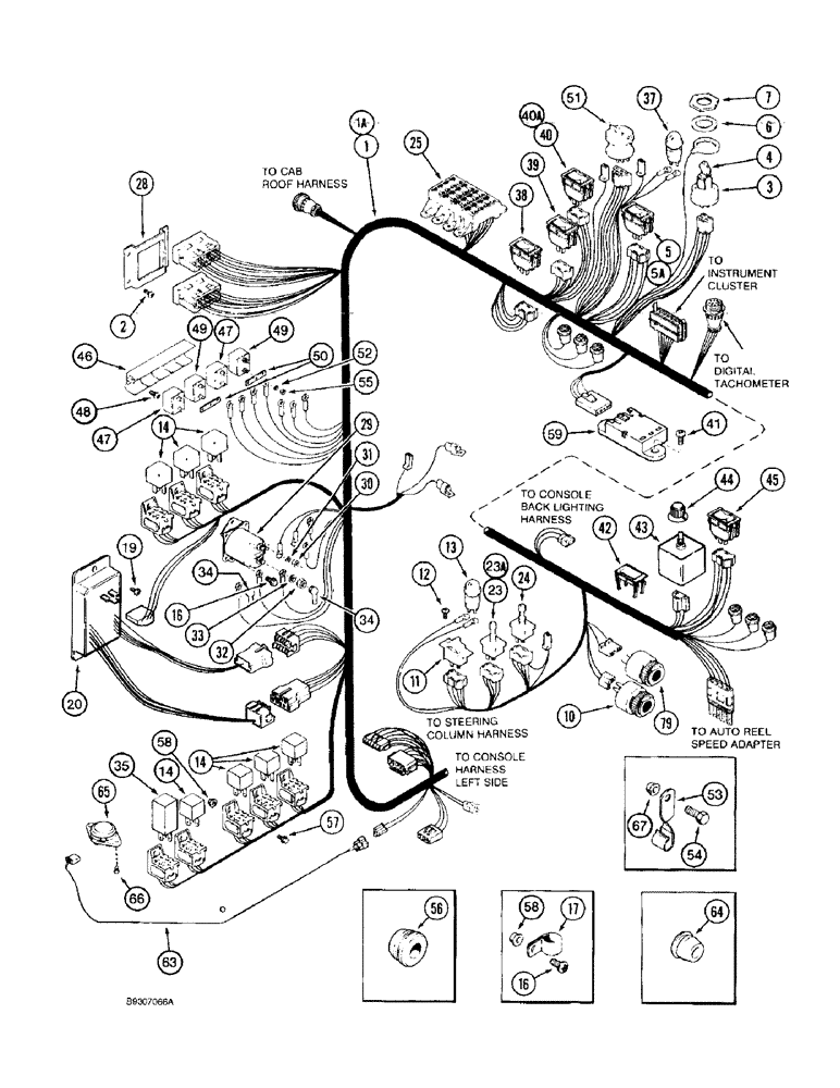 Схема запчастей Case IH 1688 - (4-06) - CONSOLE HARNESS, RIGHT HAND CONSOLE (06) - ELECTRICAL