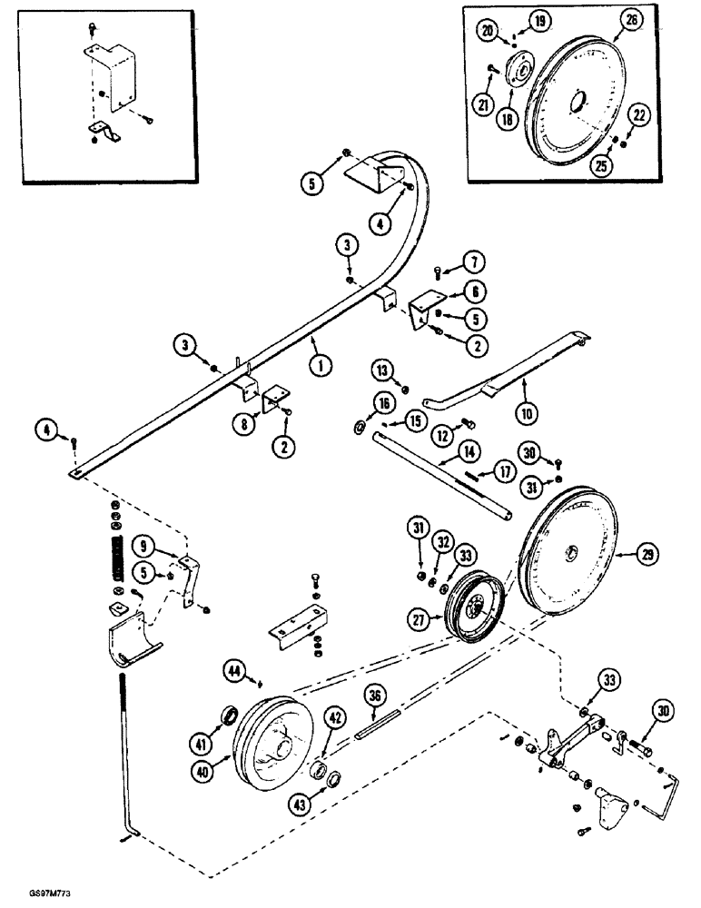Схема запчастей Case IH 1660 - (9E-14) - GRAIN TANK UNLOADER, BELT DRIVE, P.I.N. JJC0102897 & AFTER, AND MODELS WITH EXTENDED LENGTH CLEANING SYSTEM (17) - GRAIN TANK & UNLOADER