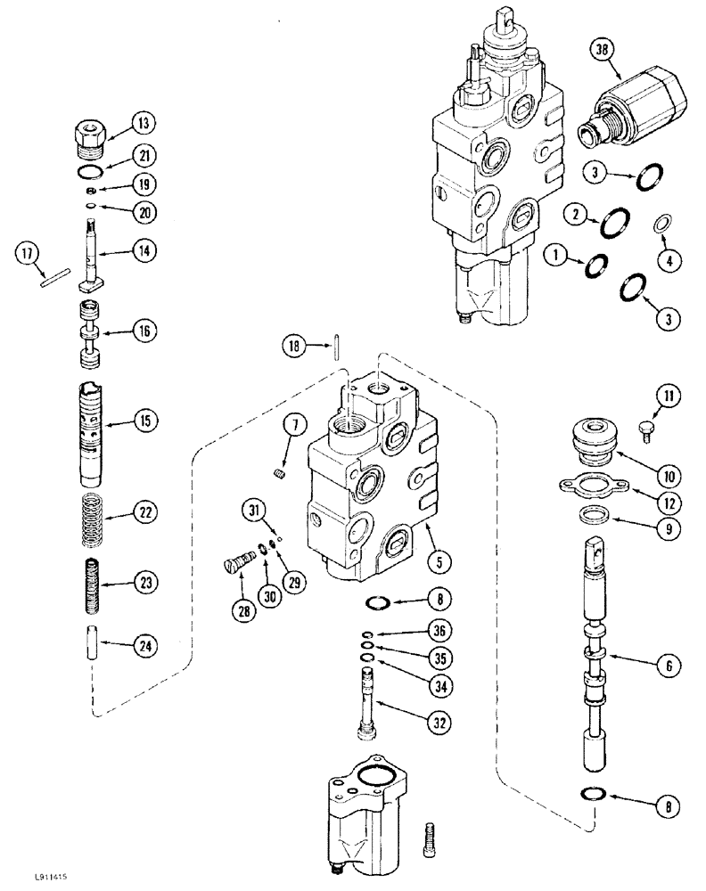 Схема запчастей Case IH 9370 QUADTRAC - (8-060) - PRIORITY REMOTE HYDRAULIC VALVE KIT, WITH LOAD CHECK (08) - HYDRAULICS