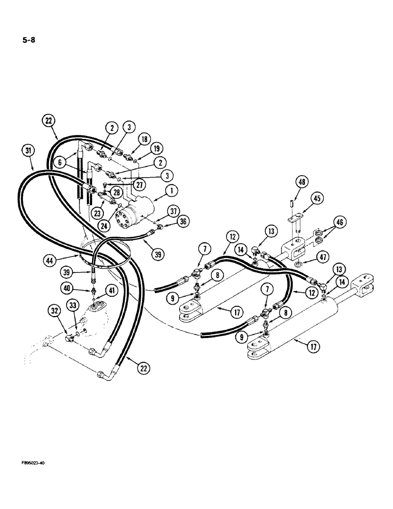 Схема запчастей Case IH 9270 - (5-08) - STEERING SYSTEM HYDRAULICS (05) - STEERING