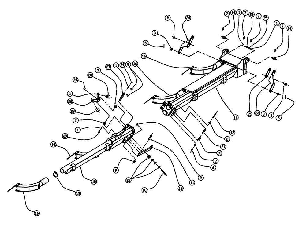Схема запчастей Case IH 810 - (04-016) - BOOM GROUP, 2.5", 60, OUTER, RH Boom Group