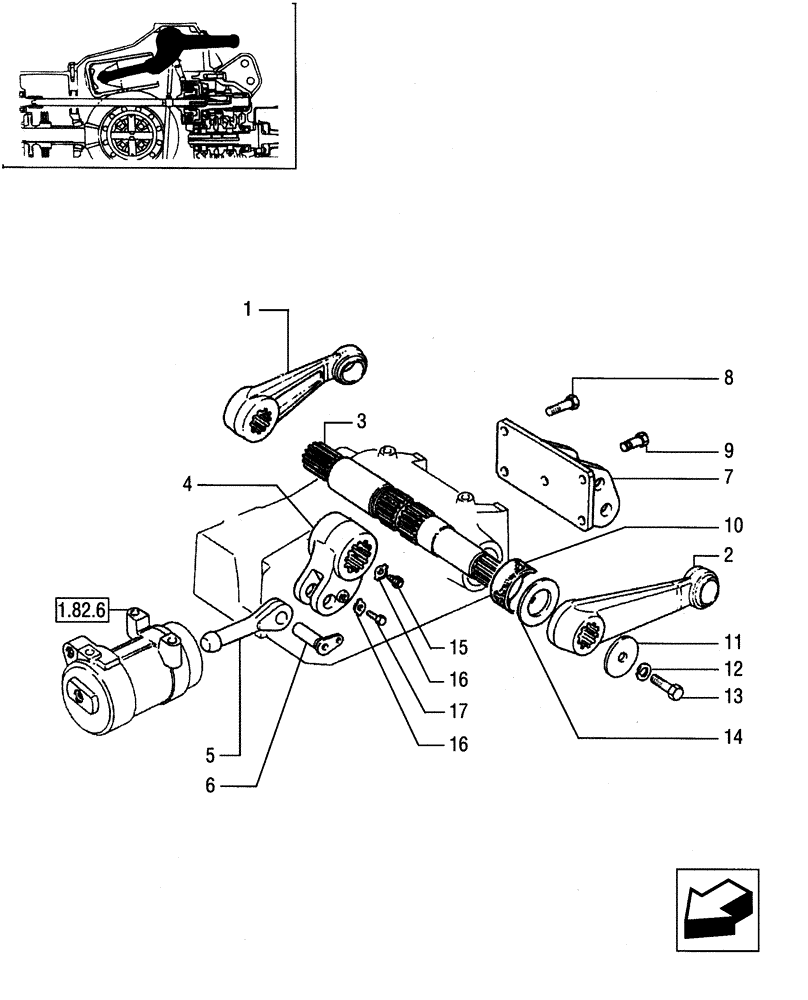 Схема запчастей Case IH JX75 - (1.82.8) - TRANSMISSION SHAFT (07) - HYDRAULIC SYSTEM