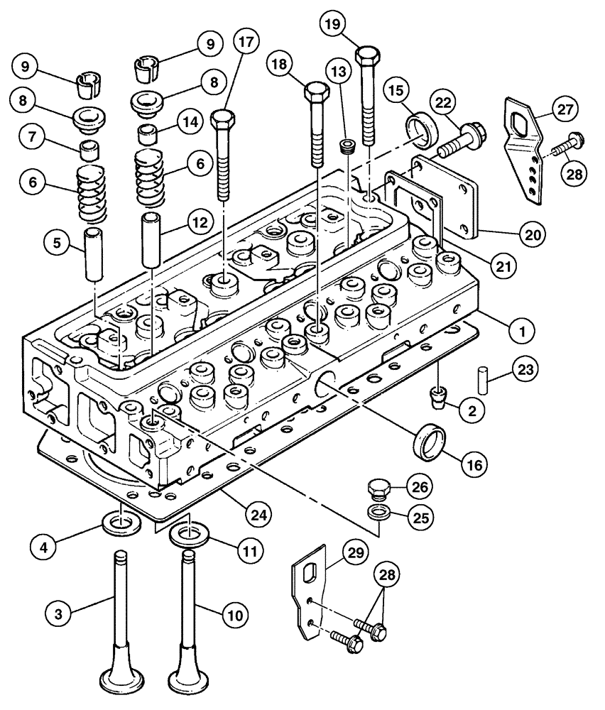 Схема запчастей Case IH MX80C - (02-23) - CYLINDER HEAD (02) - ENGINE