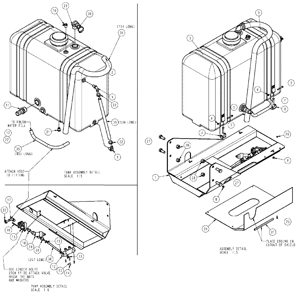 Схема запчастей Case IH 610 - (05-011) - FOAM TANK GROUP - SERIAL #20114 AND LATER Liquid Plumbing