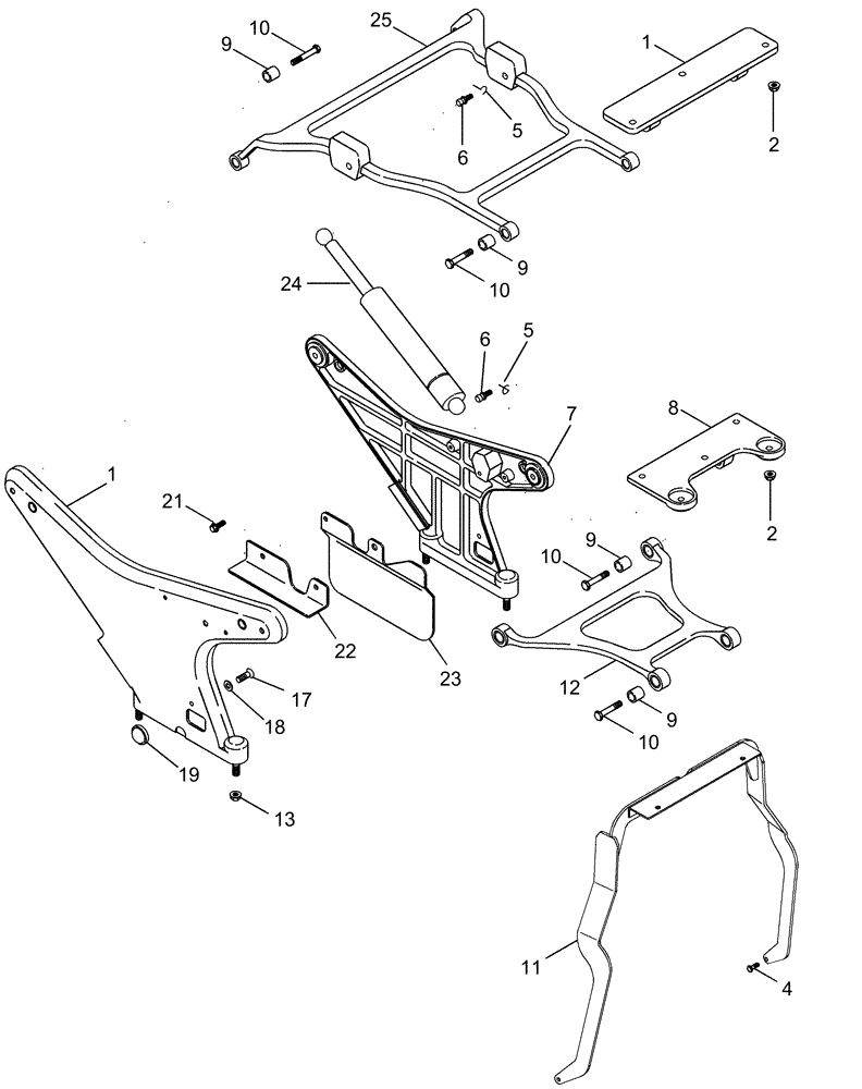 Схема запчастей Case IH MAGNUM 255 - (09-09) - HOOD - TILTING (09) - CHASSIS/ATTACHMENTS