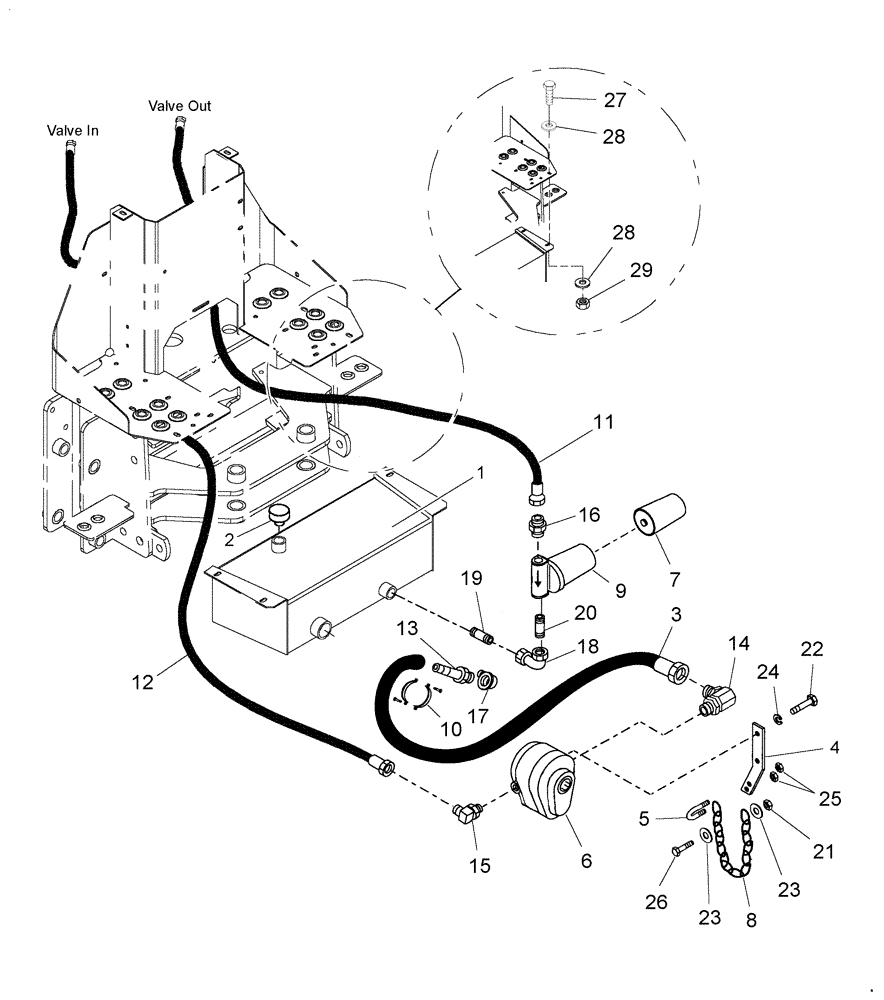 Схема запчастей Case IH 716411016 - (030) - PTO POWERED PUMP & RESERVOIR (4-5 GPM AT 540 RPM) - 716411016 (35) - HYDRAULIC SYSTEMS