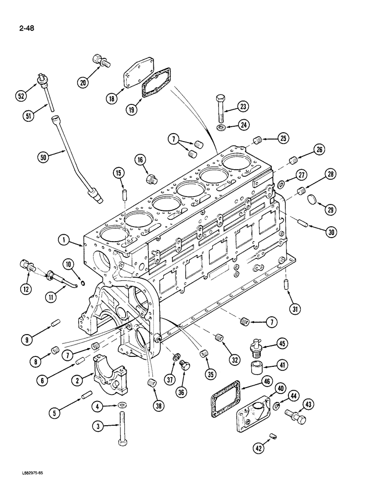 Схема запчастей Case IH 9180 - (2-48) - CYLINDER BLOCK 855 ENGINE (02) - ENGINE