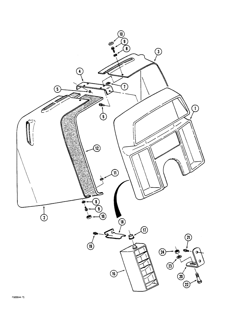 Схема запчастей Case IH STEIGER - (9-074) - INSTRUMENT PANEL, CAB (09) - CHASSIS/ATTACHMENTS