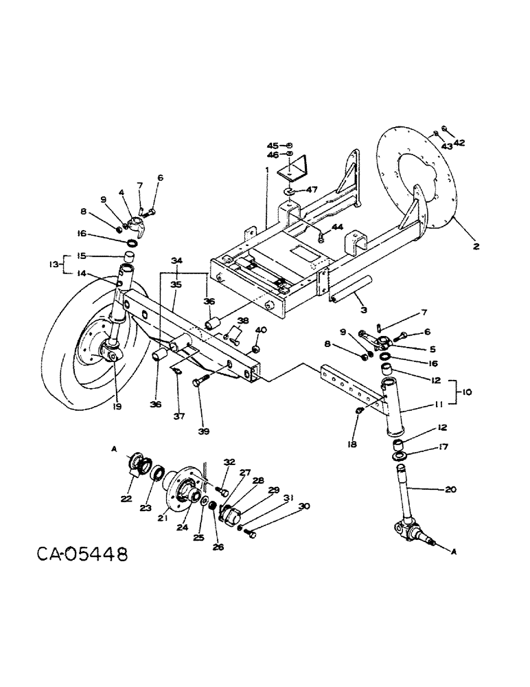 Схема запчастей Case IH 284 - (14-01) - SUSPENSION, FRONT AXLE, GASOLINE ENGINE TRACTORS, SERIAL NO. 011793 AND BELOW Suspension