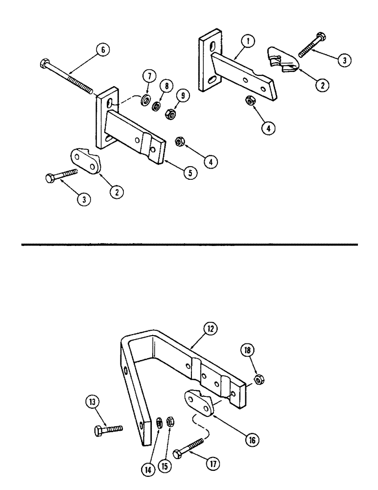Схема запчастей Case IH 600-SERIES - (42) - COULTER BRACKETS, THREE AND FOUR BOTTOM IN FURROW HITCH 