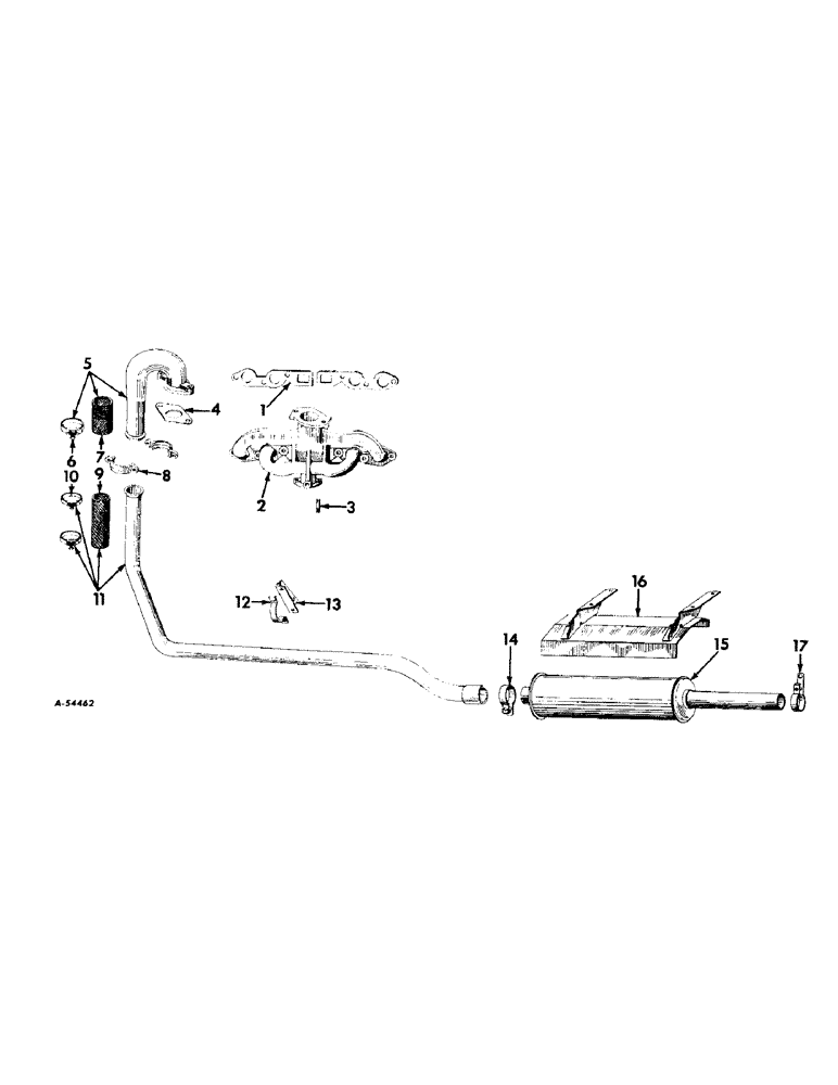 Схема запчастей Case IH 230 - (039) - ENGINE, UNDERSLUNG EXHAUST SYSTEM, FOR TRACTORS EQUIPPED WITH UNDERSLUNG EXHAUST MUFFLER (01) - ENGINE