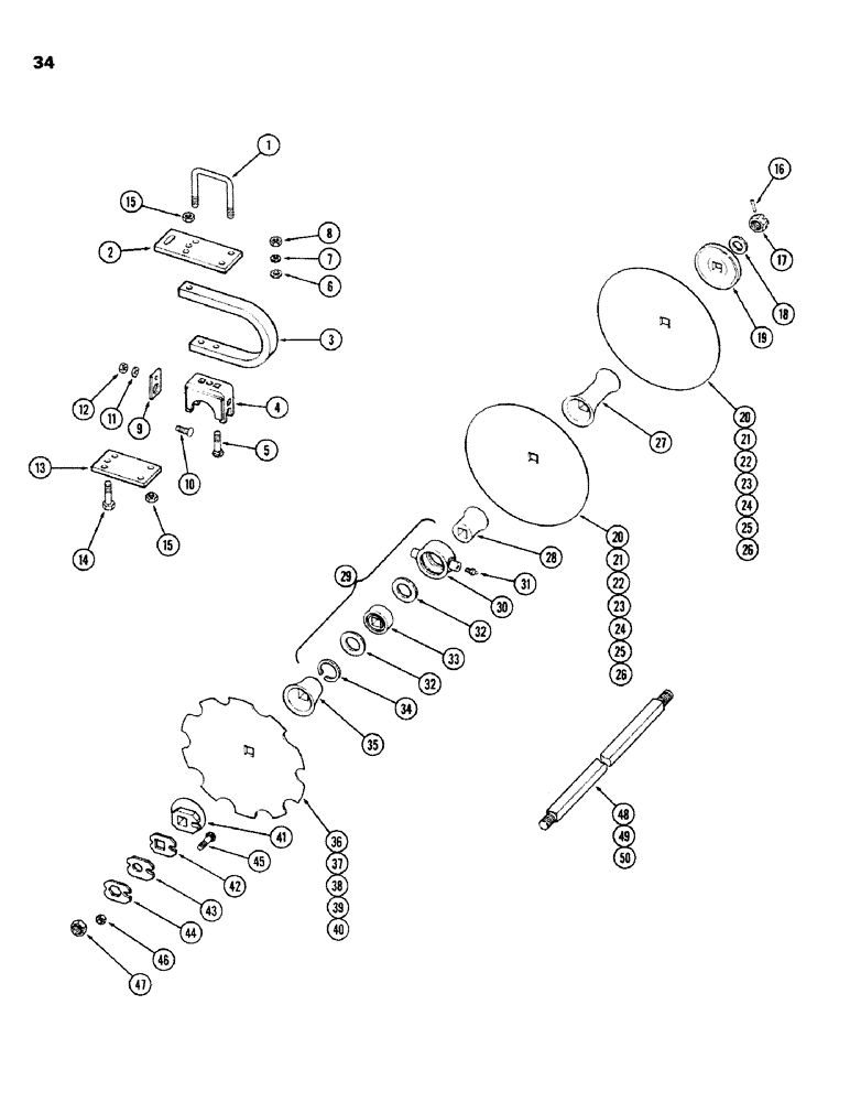 Схема запчастей Case IH K23B - (34) - WING GANG, REAR, FLEX 
