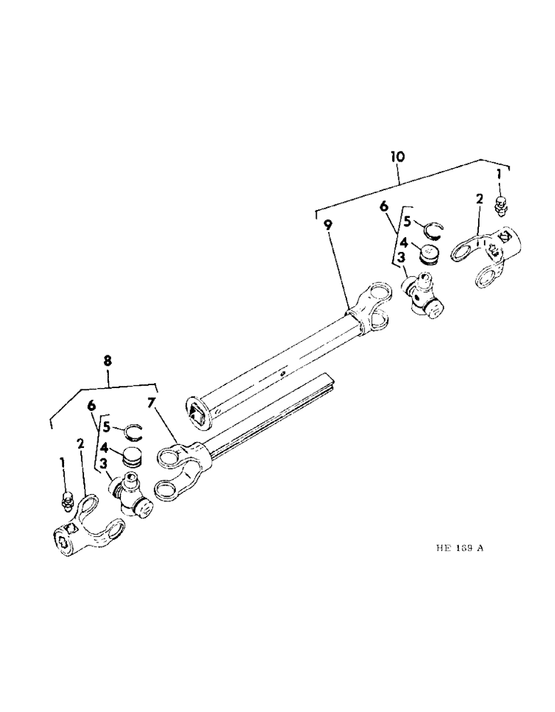 Схема запчастей Case IH 5000 - (07-25) - DRIVE TRAIN, UNIVERSAL JOINT HEADER TO CHASSIS WITH OUT PROTECTIVE SHIELD (04) - Drive Train