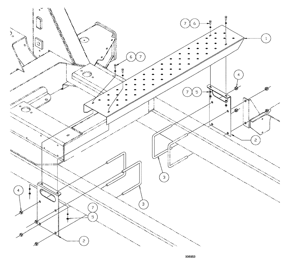 Схема запчастей Case IH SPX4260 - (116) - TANK REAR WALKWAY ASSEMBLY (90) - PLATFORM, CAB, BODYWORK AND DECALS