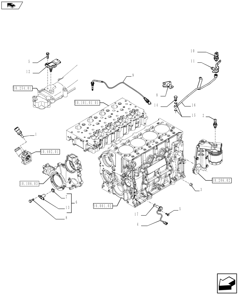 Схема запчастей Case IH F5DFL413A A001 - (55.414.01) - DIAGNOSTIC SENSOR (504388686) (55) - ELECTRICAL SYSTEMS