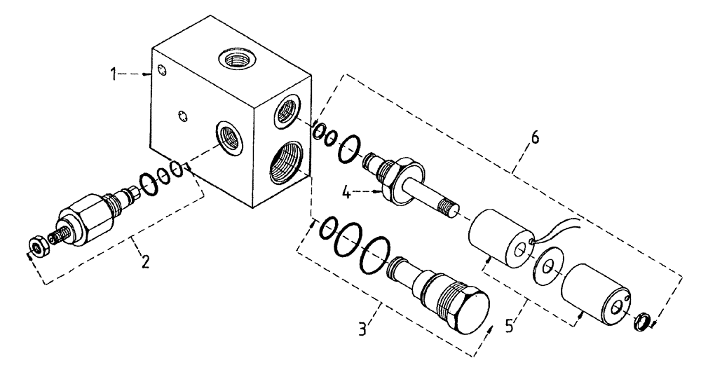 Схема запчастей Case IH 7700 - (B04[57A]) - HYDRAULIC SOLENOID RELIEF VALVE {EXTRACTORS} Hydraulic Components & Circuits