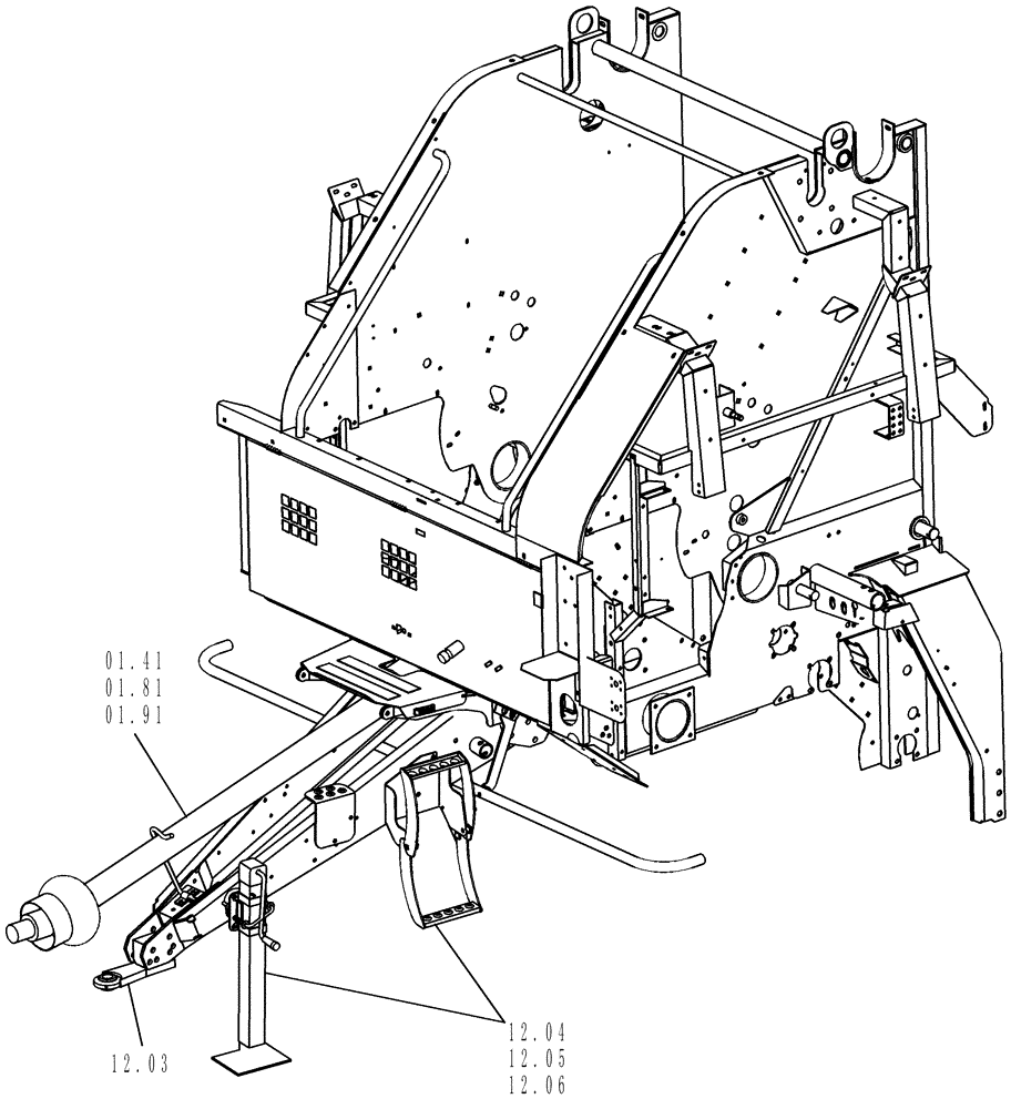 Схема запчастей Case IH RB464 - (SECTION 01[RB464]) - PICTORIAL INDEX, PTO DRIVE SHAFT (00) - GENERAL