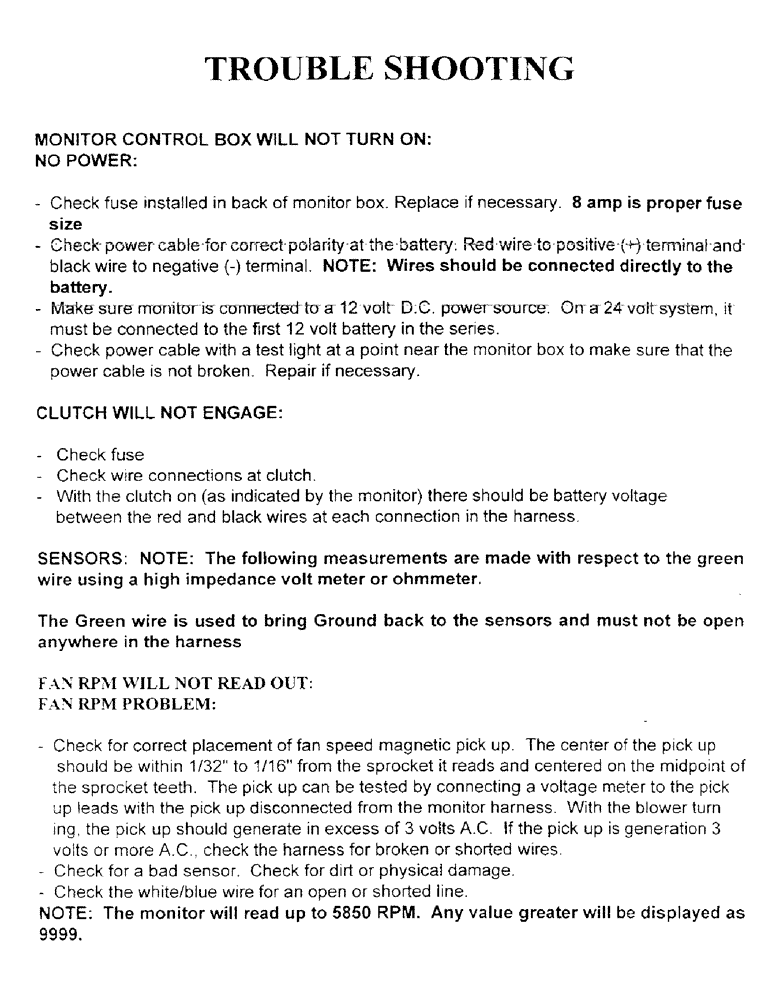 Схема запчастей Case IH 2000 - (C27) - TROUBLE SHOOTING 