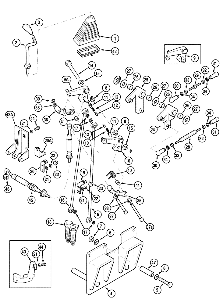 Схема запчастей Case IH MX120 - (06-16) - GEAR SHIFT CONTROLS (06) - POWER TRAIN