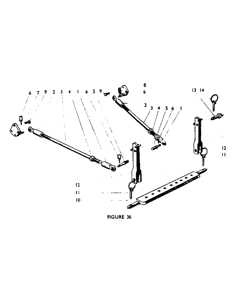 Схема запчастей Case IH 880F - (55) - STABILISER BARS (U587), (U588),/ LINKAGE DRAWBAR (U291) (OPTIONAL EQUIPMENT) Drawbars & Hitches