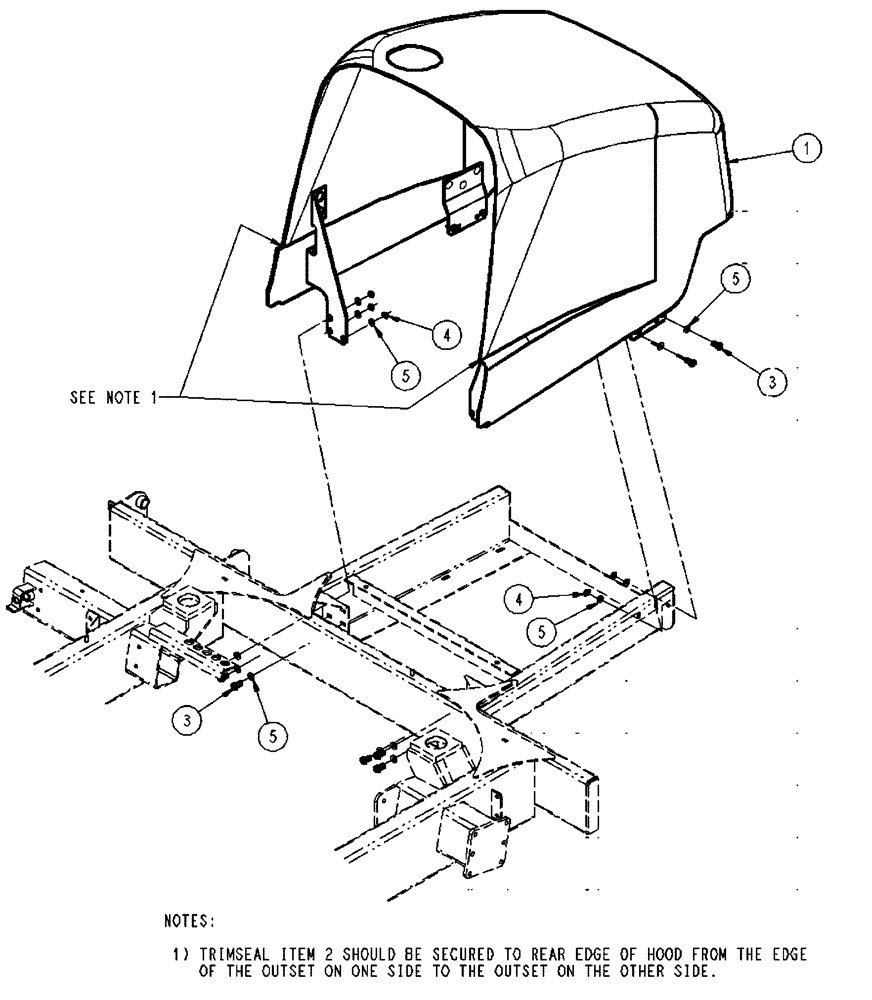 Схема запчастей Case IH SPX4410 - (04-023) - HOOD GROUP, UPPER Suspension & Frame