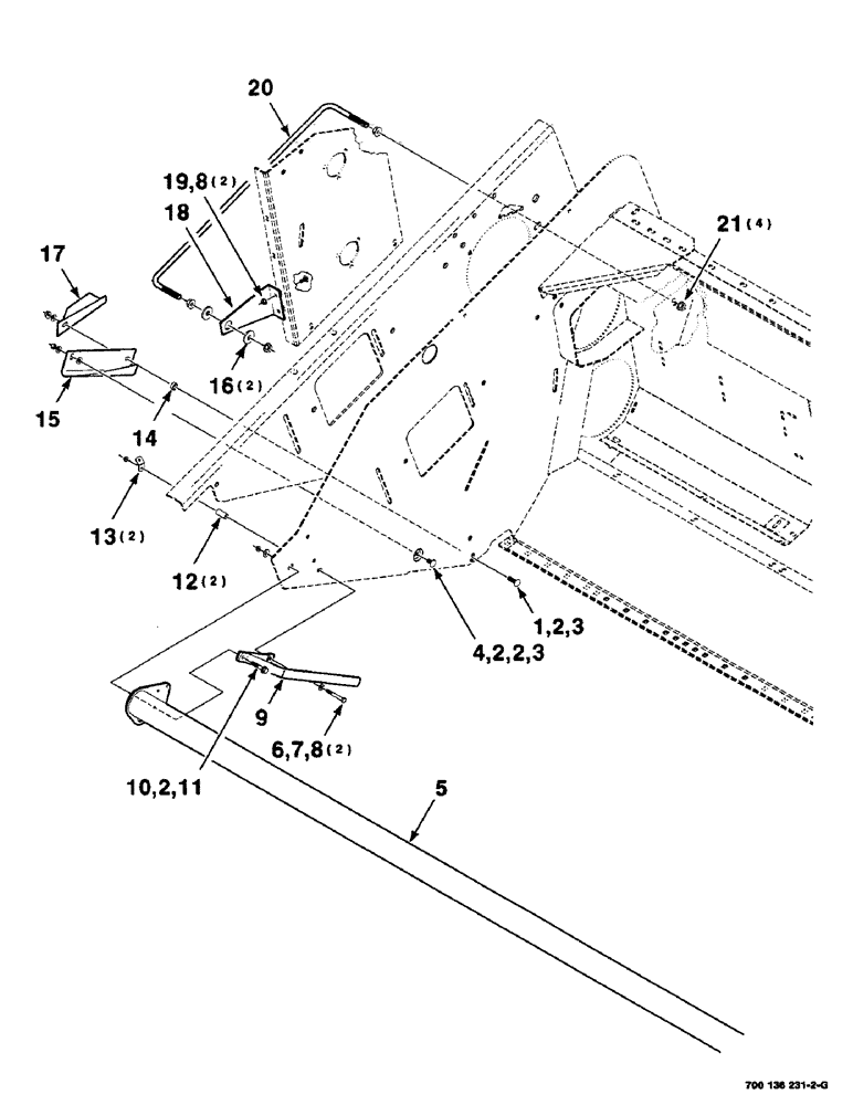 Схема запчастей Case IH SC414 - (7-22) - DIVIDERS, LEANBAR AND MOUNTING ASSEMBLIES (RIGHT) (09) - CHASSIS