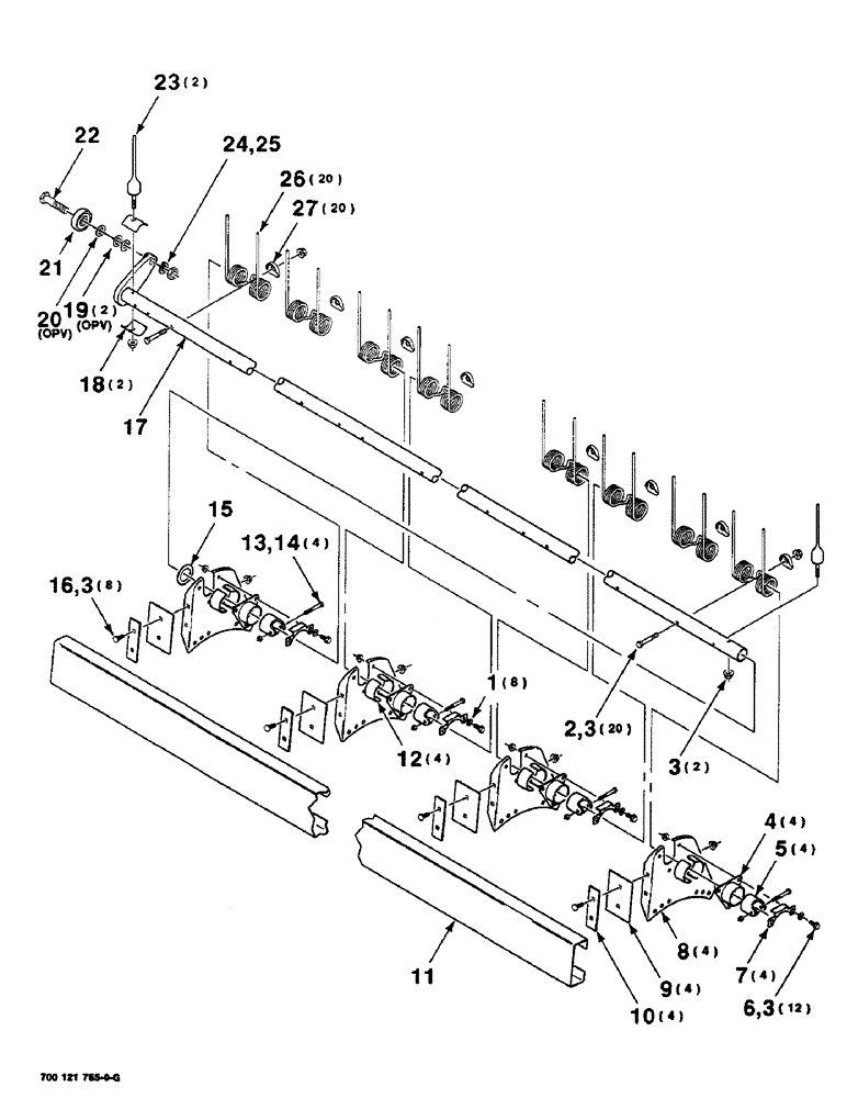 Схема запчастей Case IH SC414 - (6-12) - REEL BAT AND TINE TUBE ASSEMBLY, 14 FOOT, TINE TUBE ASSEMBLY B (09) - CHASSIS