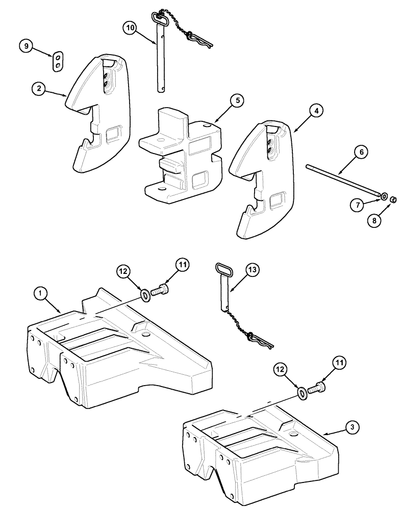 Схема запчастей Case IH MX170 - (09-02) - FRONT WEIGHTS (39) - FRAMES AND BALLASTING