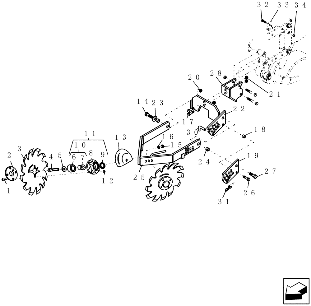 Схема запчастей Case IH 1200PT - (L.50.D[10]) - FLOATING RESIDUE MANAGER, NO-TILL L - Field Processing