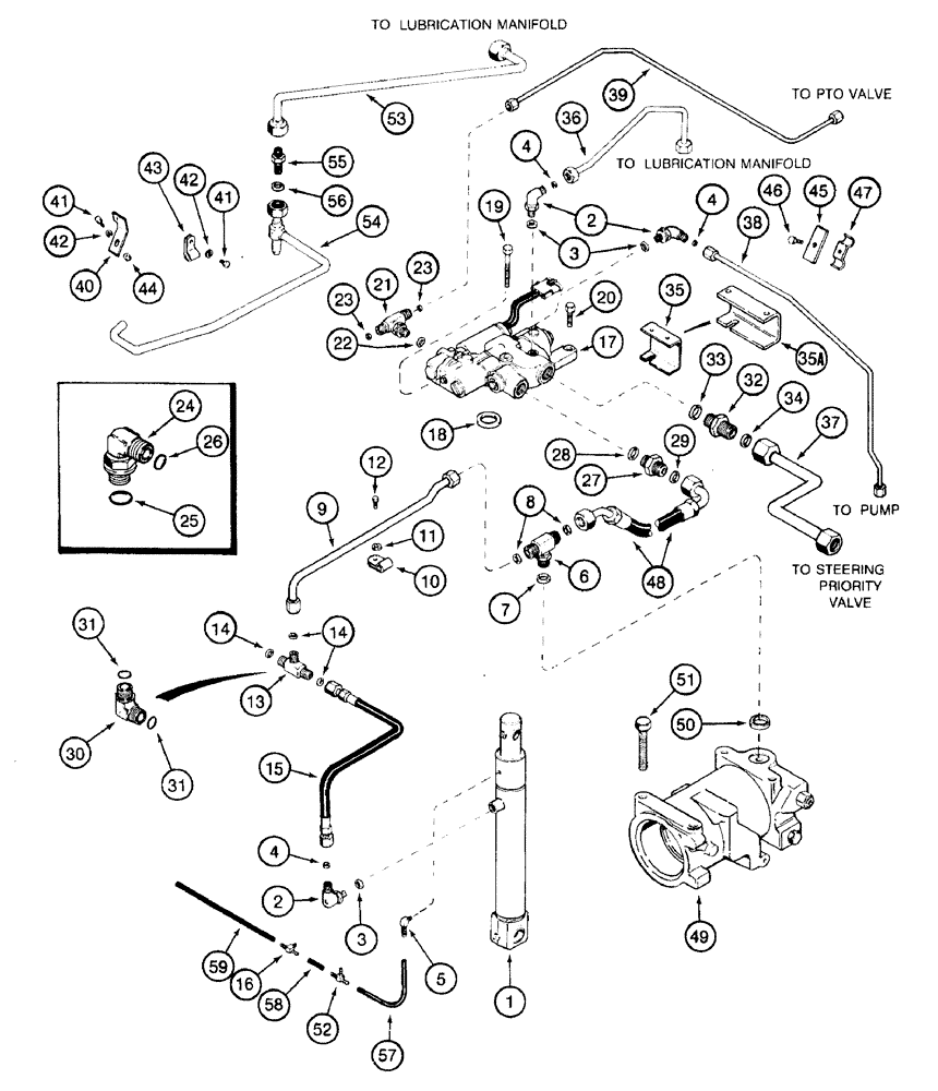 Схема запчастей Case IH 7220 - (8-026) - THREE POINT HITCH HYDRAULICS (08) - HYDRAULICS