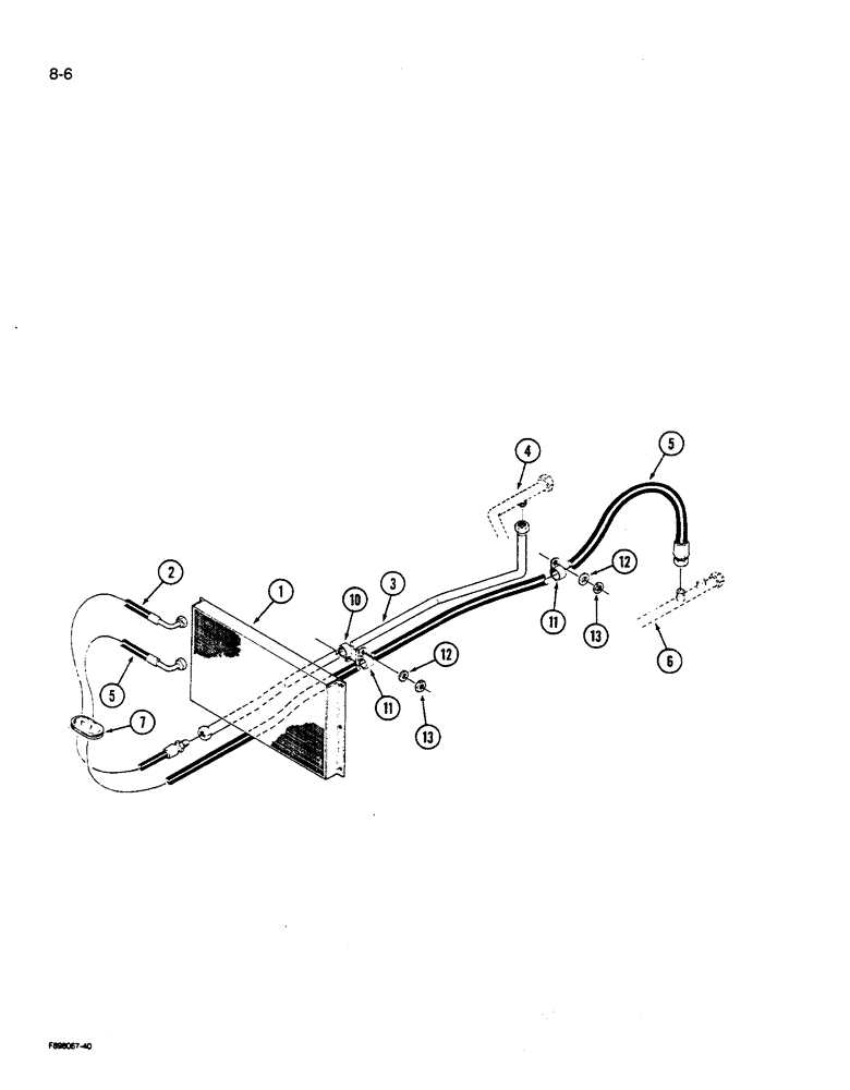 Схема запчастей Case IH 9270 - (8-006) - OIL COOLER SYSTEM PRIOR TO P.I.N. JCB0028400 (08) - HYDRAULICS