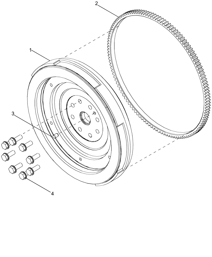 Схема запчастей Case IH MAGNUM 190 - (10.103.03) - FLYWHEEL, WITH CONTINUOUSLY VARIABLE TRANSMISSION (10) - ENGINE
