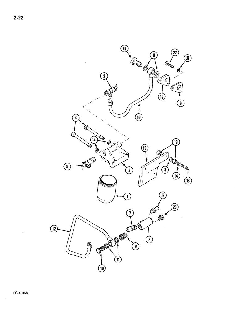 Схема запчастей Case IH 585 - (2-22) - COOLANT FILTER (02) - ENGINE