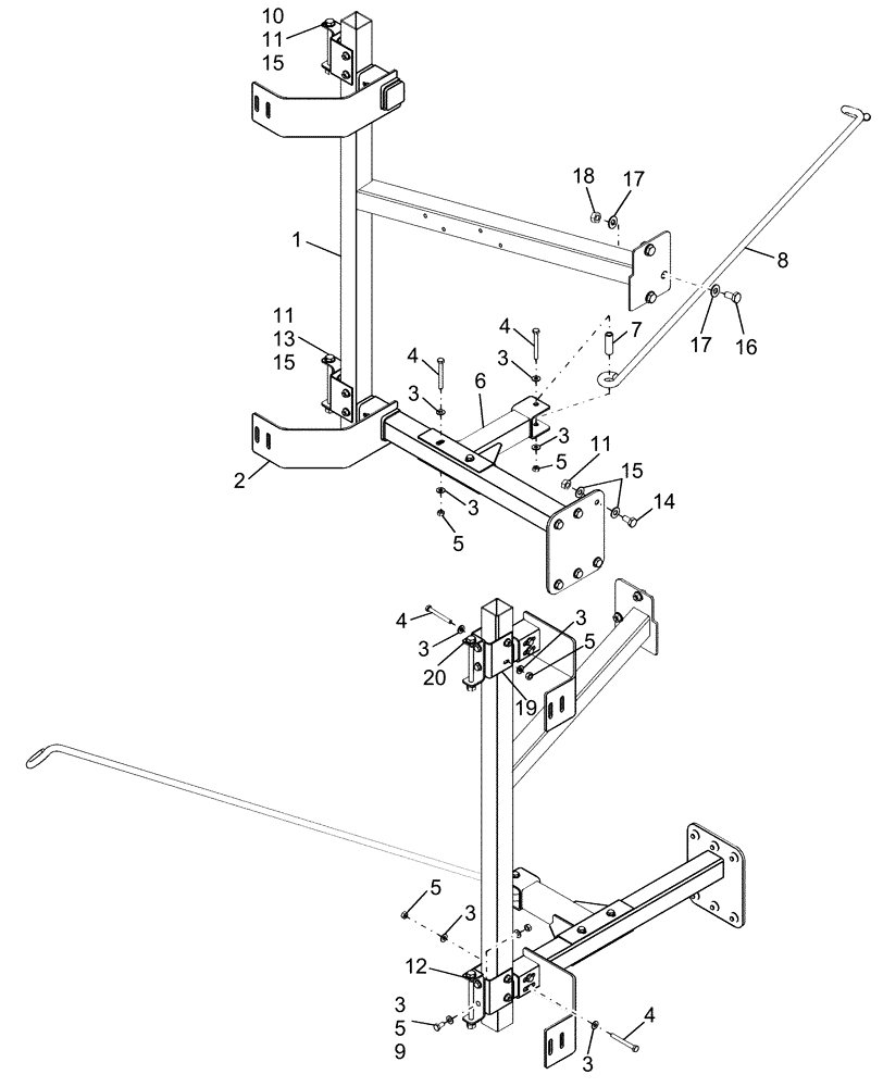 Схема запчастей Case IH AFX8010 - (E.20.A[2]) - BRACKET, SUPPORTING, L.H. E - Body and Structure