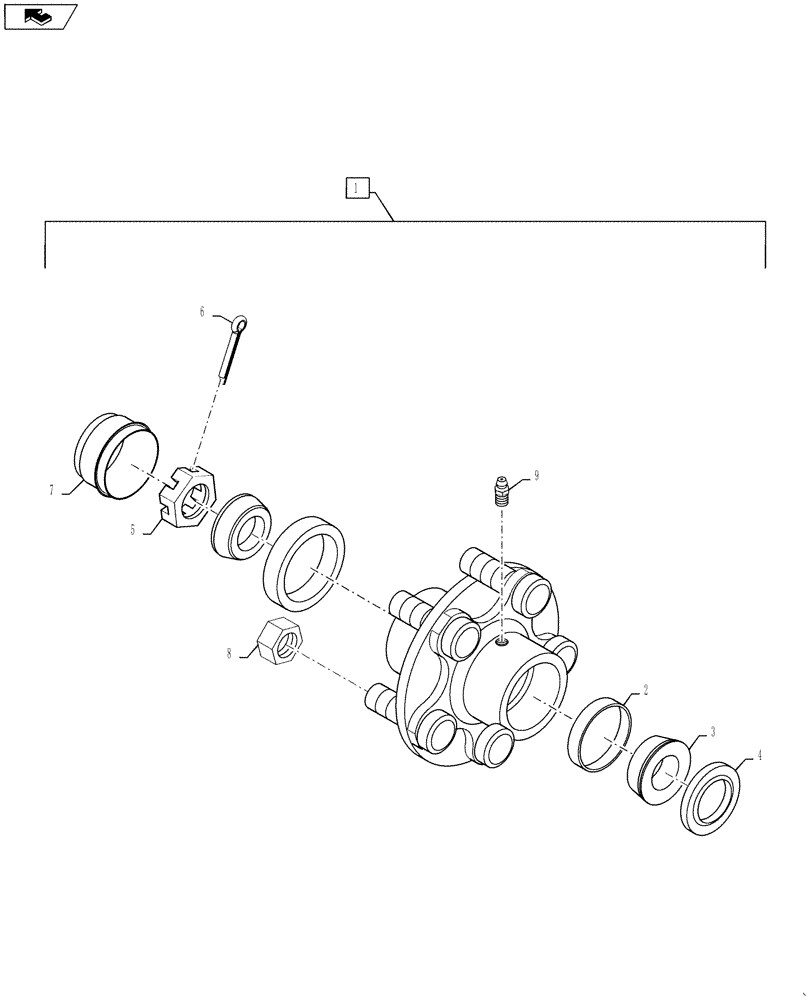 Схема запчастей Case IH 3230 - (44.511.02) - HUB ASSEMBLY, 5-BOLT (44) - WHEELS