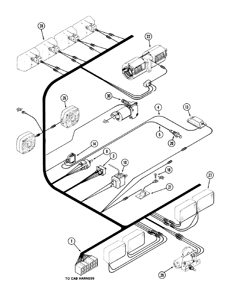 Схема запчастей Case IH 2394 - (4-18) - CAB HEADLINER WIRING (04) - ELECTRICAL SYSTEMS